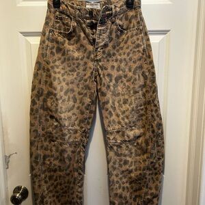 We The Free Leopard Print Jeans - Brown and Black